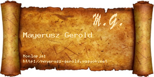 Mayerusz Gerold névjegykártya